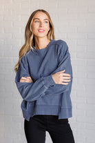 Quick Fix Mineral Wash Crew Neck Pullover in Psychic    Tops Ave Shops- Tilden Co.