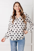 Quick Follow Up Floral Tile Blouse Blouses Ave Shops- Tilden Co.