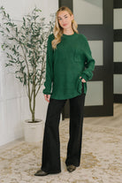 Quick Nap Textured Pullover in Hunter Green Womens Ave Shops- Tilden Co.