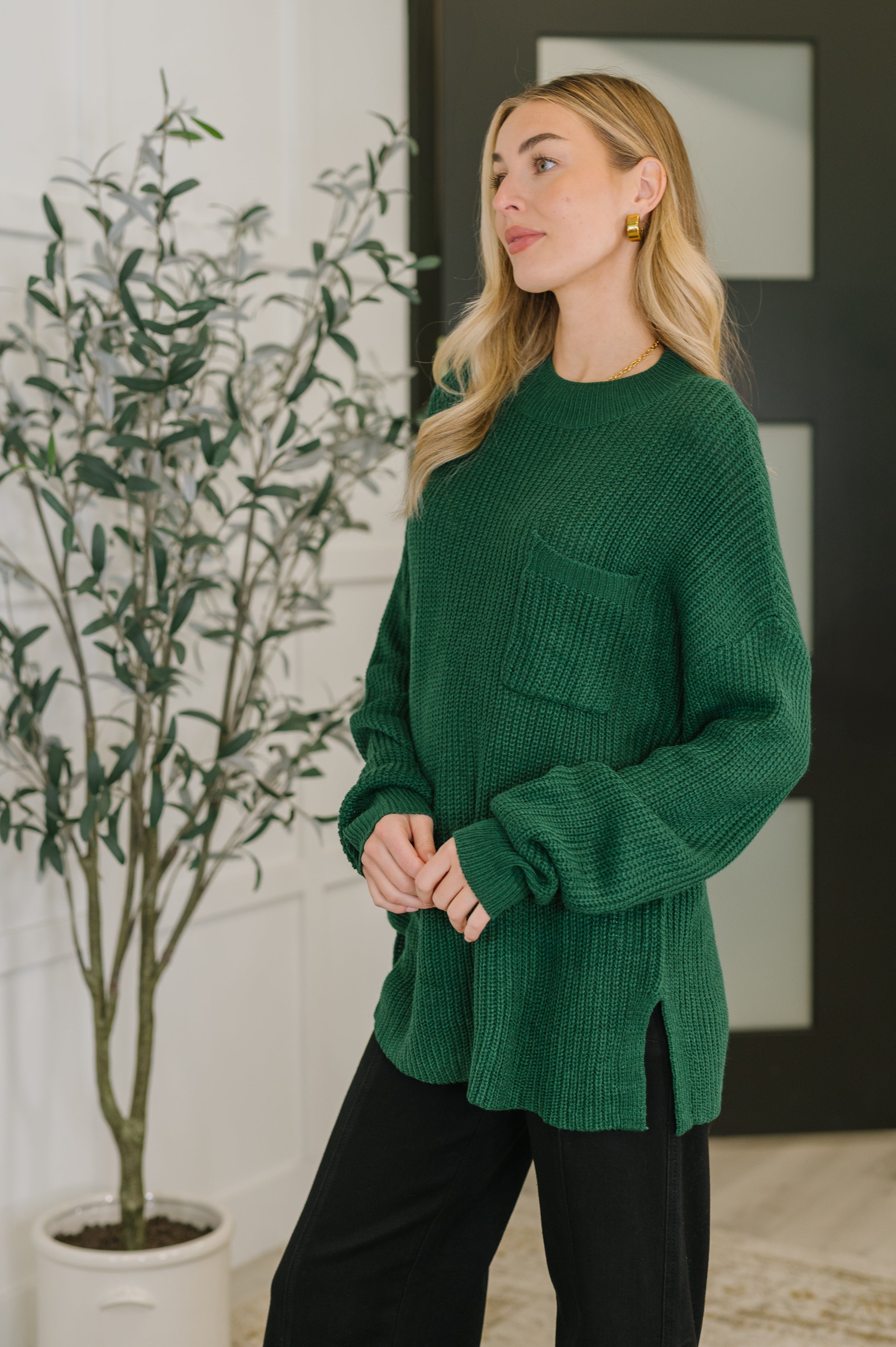 Quick Nap Textured Pullover in Hunter Green Womens Ave Shops- Tilden Co.