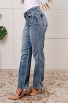 Quinn Mid Rise Cell Phone Pocket Dad Jeans    Womens Ave Shops- Tilden Co.