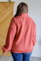 Quite the Impression Half Zip Pullover in Rust    Tops Ave Shops- Tilden Co.