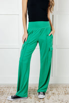 Race to Relax Cargo Pants in Emerald Green Bottoms Ave Shops- Tilden Co.