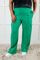 Race to Relax Cargo Pants in Emerald Green Bottoms Ave Shops- Tilden Co.