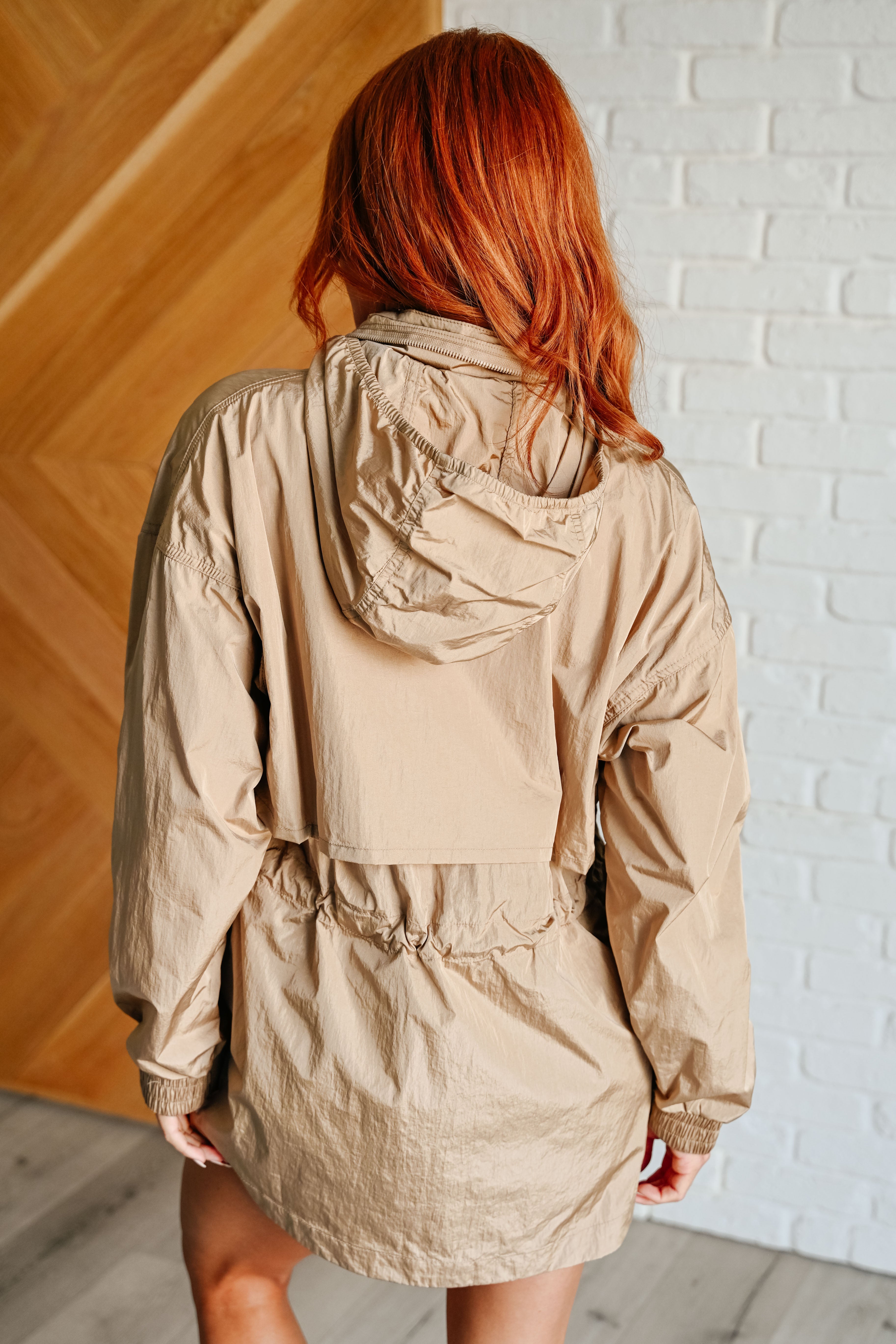 Rain, Rain Go Away Parachute Jacket in Camel    Layers Ave Shops- Tilden Co.