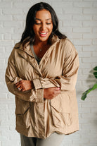 Rain, Rain Go Away Parachute Jacket in Camel    Layers Ave Shops- Tilden Co.