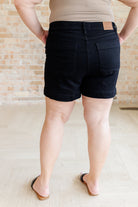 Reagan High Rise Button Fly Trouser Shorts Denim Ave Shops- Tilden Co.
