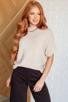 Relaxing Away Dolman Sleeve Knit Top in Taupe    Tops Ave Shops- Tilden Co.