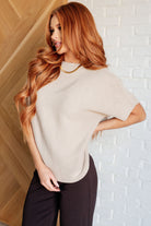 Relaxing Away Dolman Sleeve Knit Top in Taupe    Tops Ave Shops- Tilden Co.