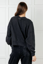 Rep Ready Mineral Wash French Terry Pullover in Black Athleisure Ave Shops- Tilden Co.