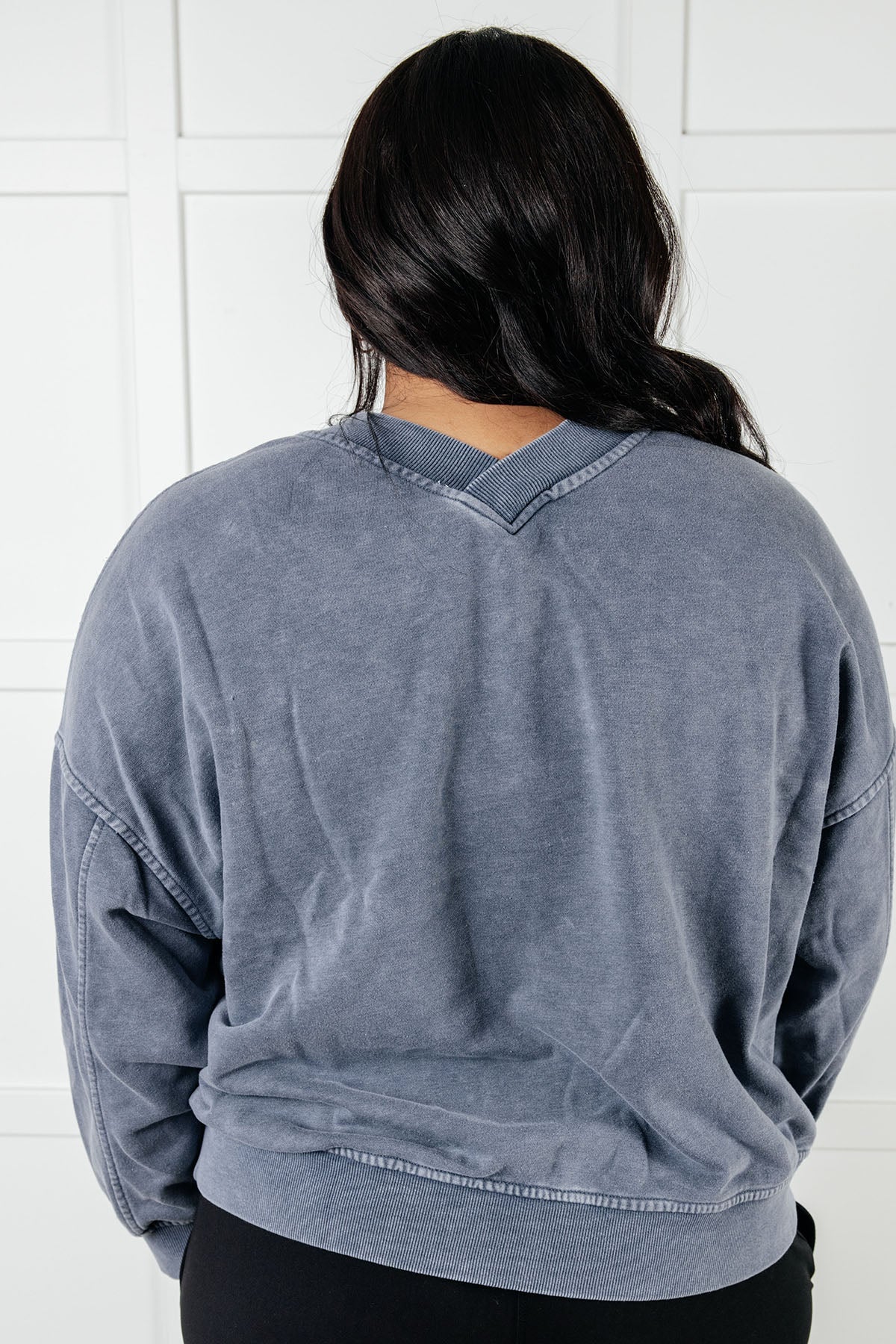 Rep Ready Mineral Wash French Terry Pullover in Blue Athleisure Ave Shops- Tilden Co.