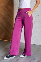 Resort Travel Wide Leg Crop Pant in Magenta    Athleisure Ave Shops- Tilden Co.