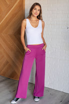 Resort Travel Wide Leg Crop Pant in Magenta    Athleisure Ave Shops- Tilden Co.