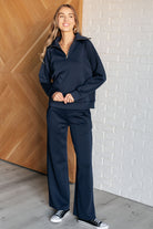 Resort Travel Wide Leg Crop Pant in  Navy    Athleisure Ave Shops- Tilden Co.