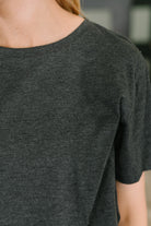 Rest Assured Basic Relaxed Tee in Charcoal Womens Ave Shops- Tilden Co.