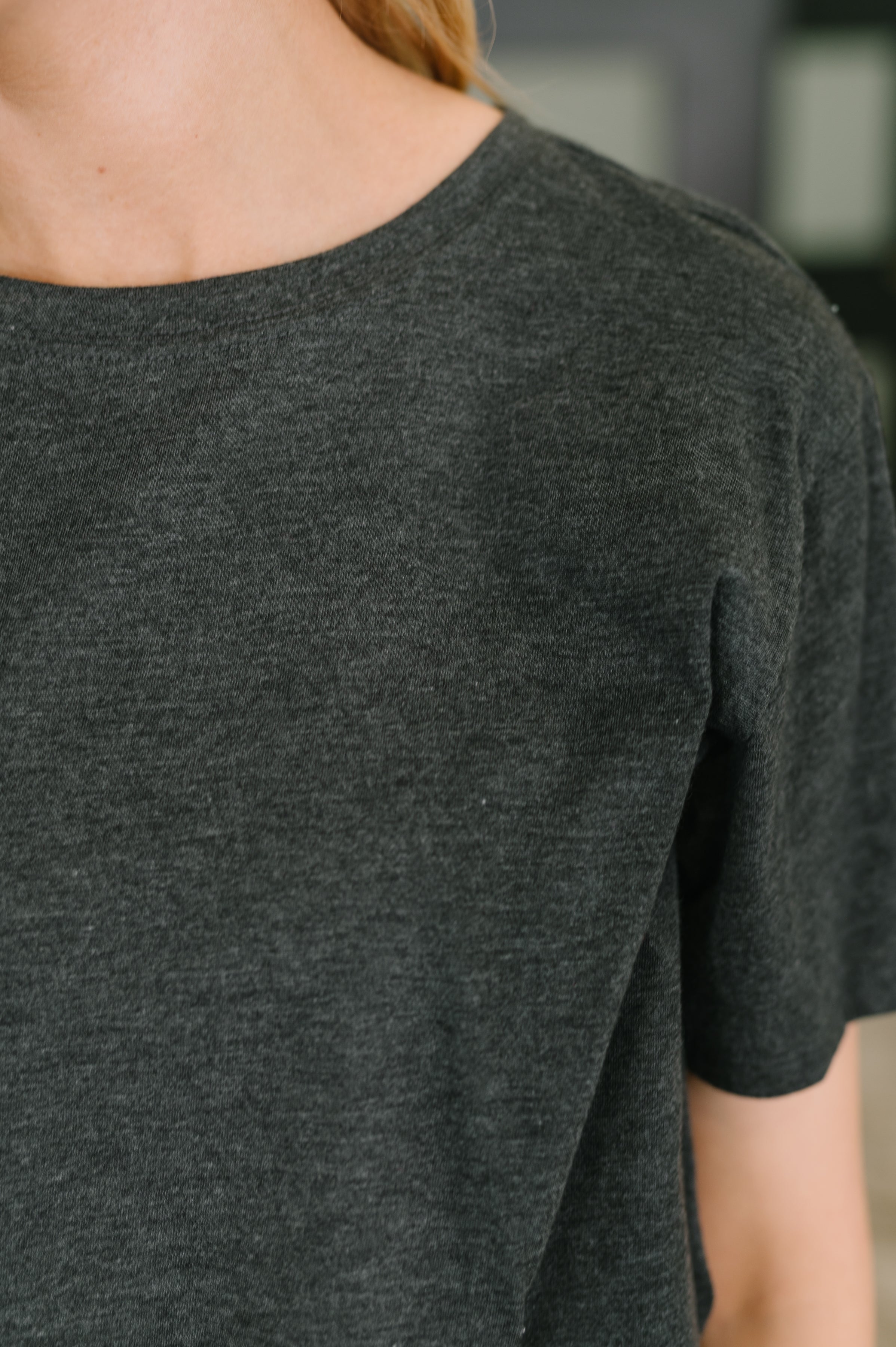 Rest Assured Basic Relaxed Tee in Charcoal Womens Ave Shops- Tilden Co.
