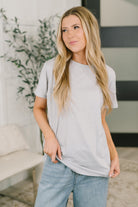 Rest Assured Basic Relaxed Tee in Heather Grey Womens Ave Shops- Tilden Co.