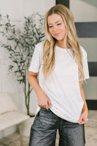 Rest Assured Basic Relaxed Tee in White Womens Ave Shops- Tilden Co.
