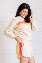 Retro Rainbow Shorts Set in Tan Sets Ave Shops- Tilden Co.