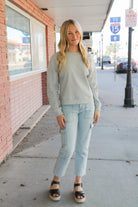 Ribbed Sweater in Light Heather Gray - Final Sale    Sweater Mikarose- Tilden Co.