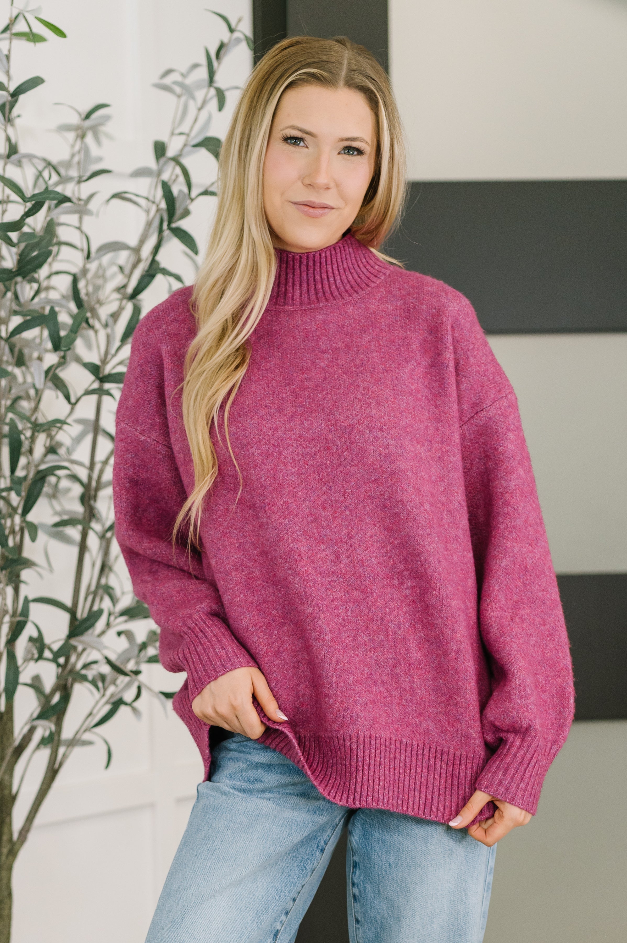 Right to the Core High Neck Pullover in Light Plum Womens Ave Shops- Tilden Co.