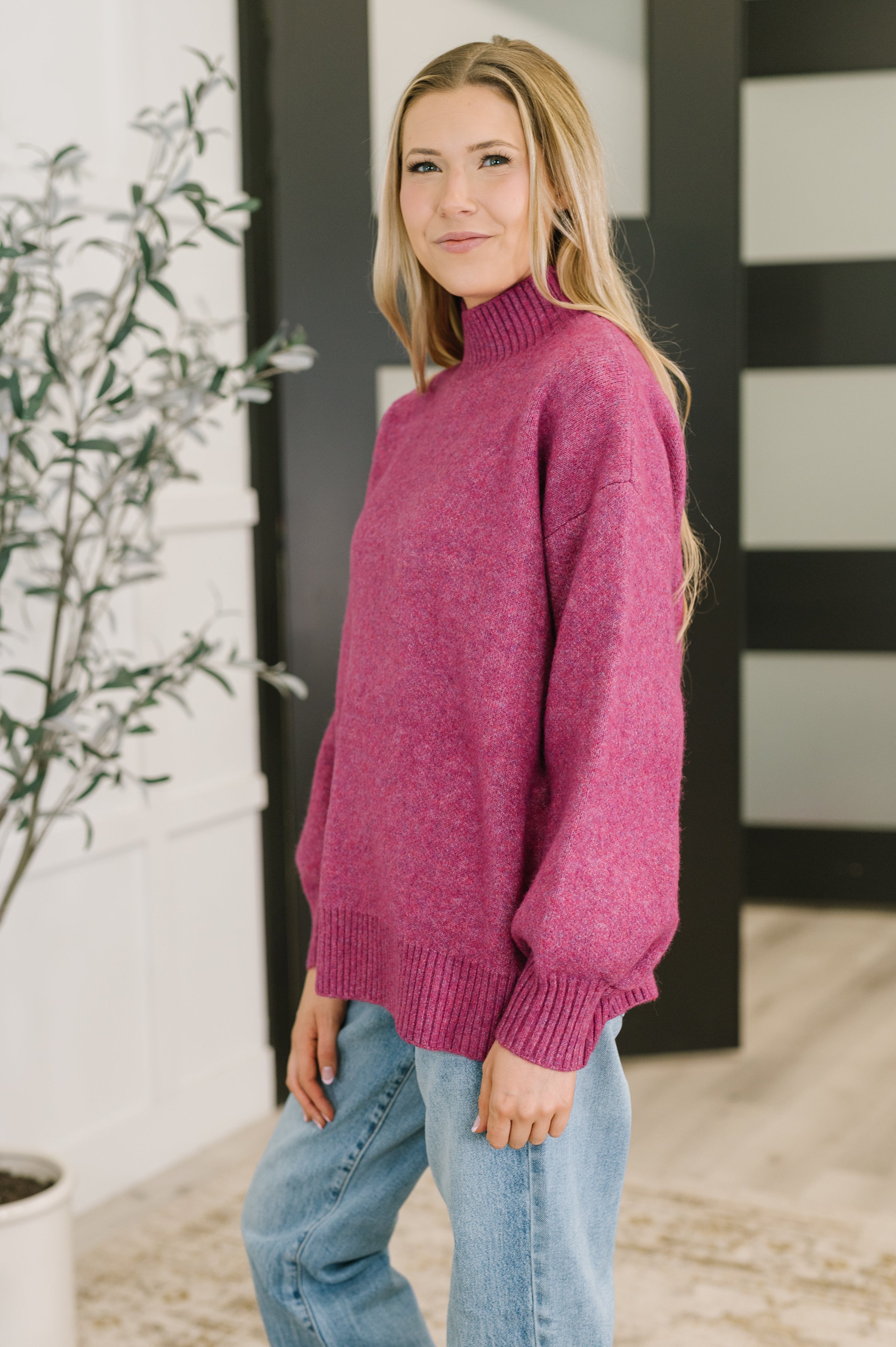 Right to the Core High Neck Pullover in Light Plum Womens Ave Shops- Tilden Co.