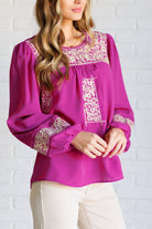 Rodeo Queen Embroidered Blouse    Tops Ave Shops- Tilden Co.