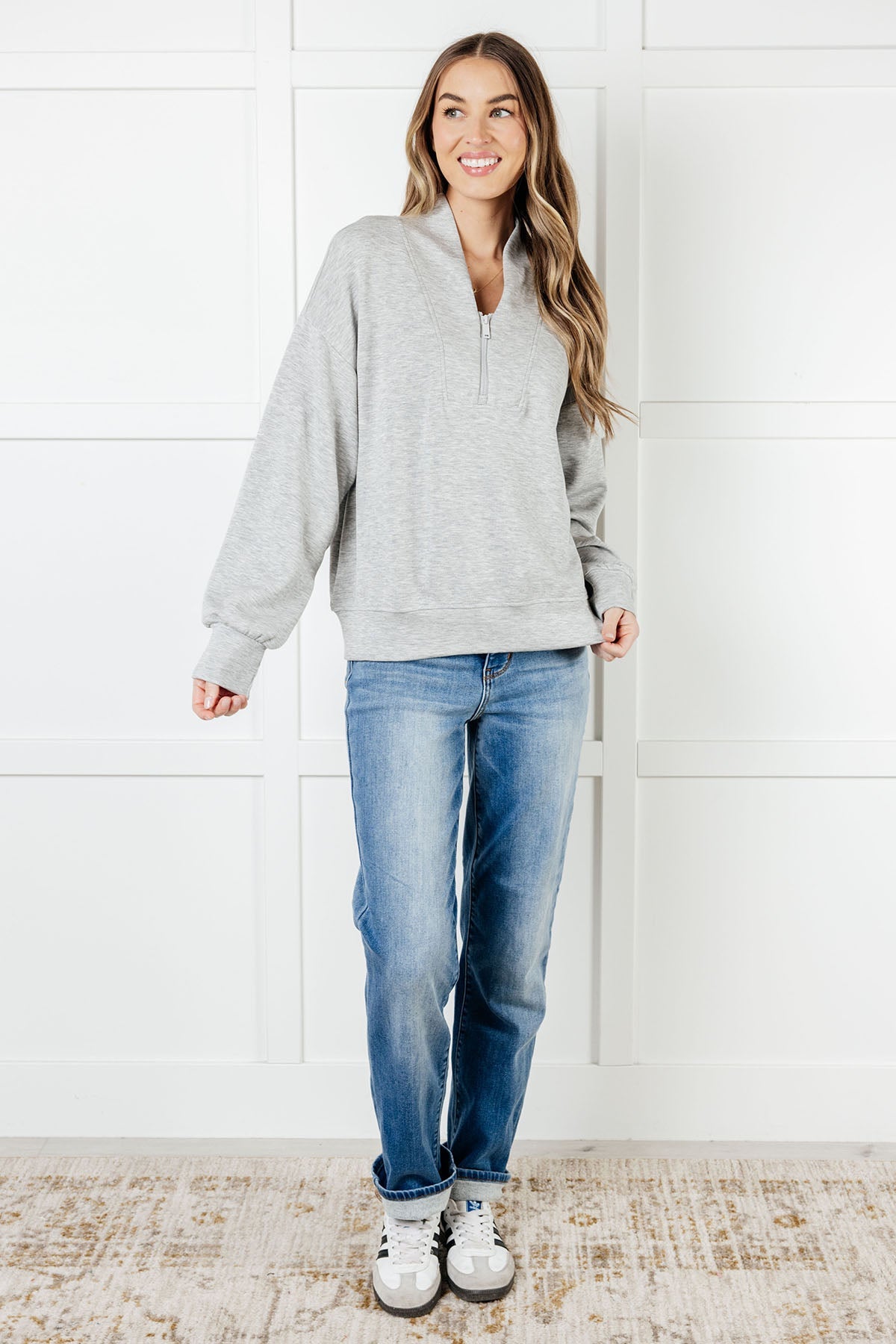 Rogue Runner Half Zip Jacket in Heather Grey Layers Ave Shops- Tilden Co.