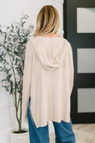 Running Late Hooded Long Sleeve in Beige Womens Ave Shops- Tilden Co.