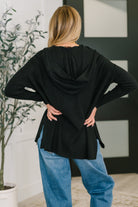 Running Late Hooded Long Sleeve in Black Womens Ave Shops- Tilden Co.
