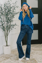 Running Late Hooded Long Sleeve in Light Navy Womens Ave Shops- Tilden Co.