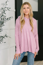 Running Late Hooded Long Sleeve in Mauve Womens Ave Shops- Tilden Co.