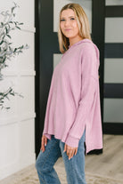 Running Late Hooded Long Sleeve in Mauve Womens Ave Shops- Tilden Co.