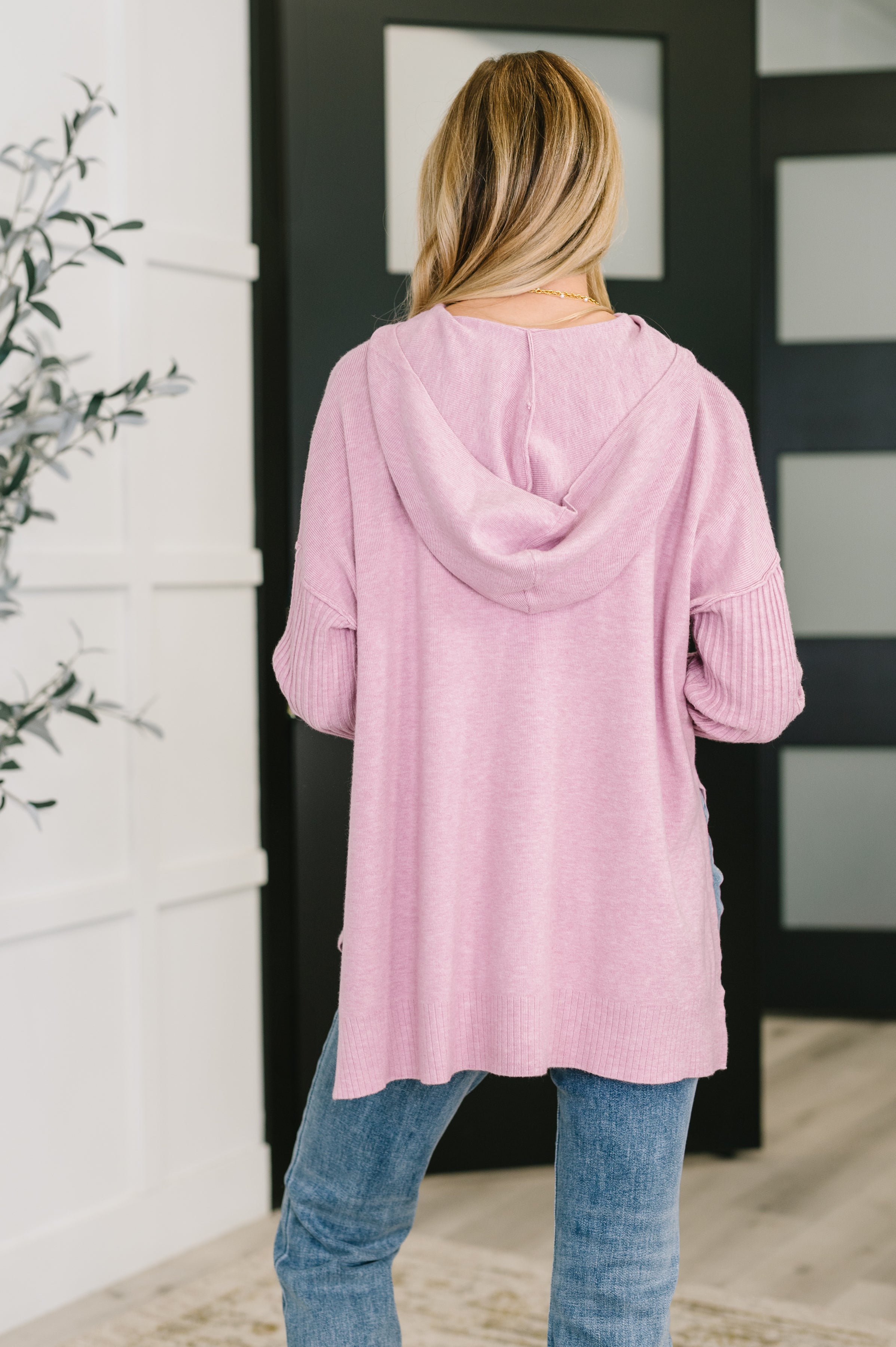 Running Late Hooded Long Sleeve in Mauve Womens Ave Shops- Tilden Co.