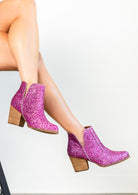Fiera Glitter Booties in Pink 110 Fashion Boots Naughty Monkey- Tilden Co.
