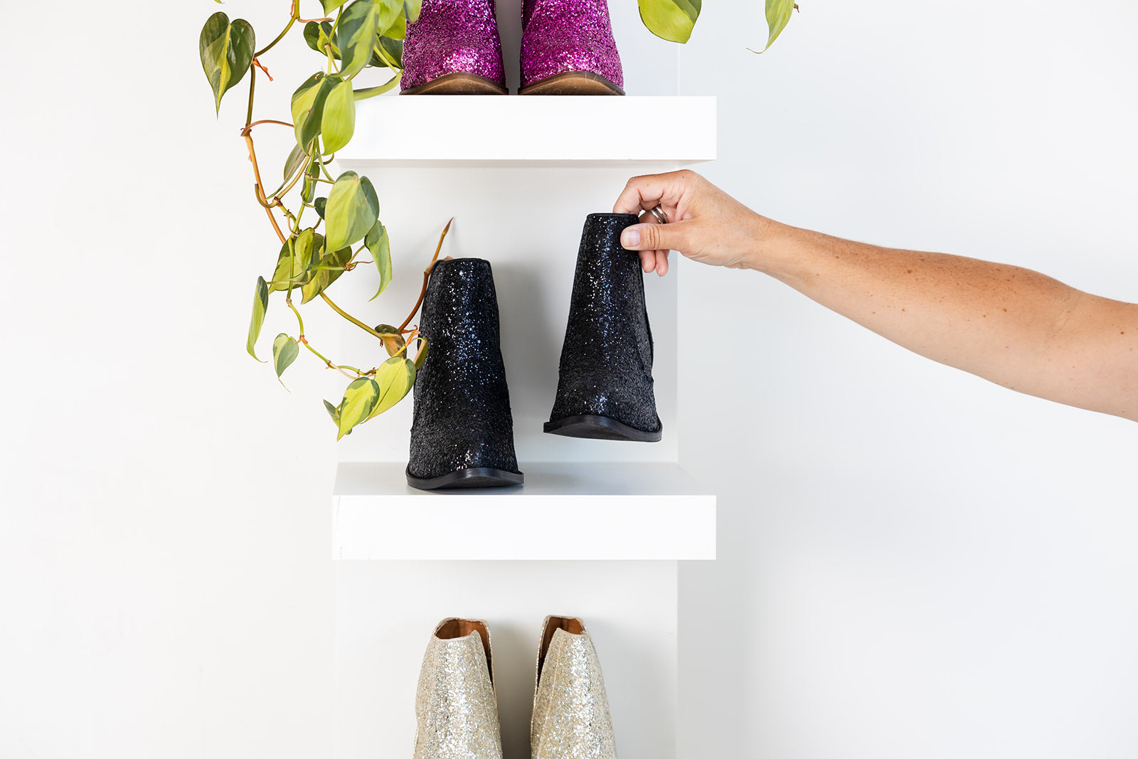 Fiera Glitter Booties in Black 110 Fashion Boots Naughty Monkey- Tilden Co.