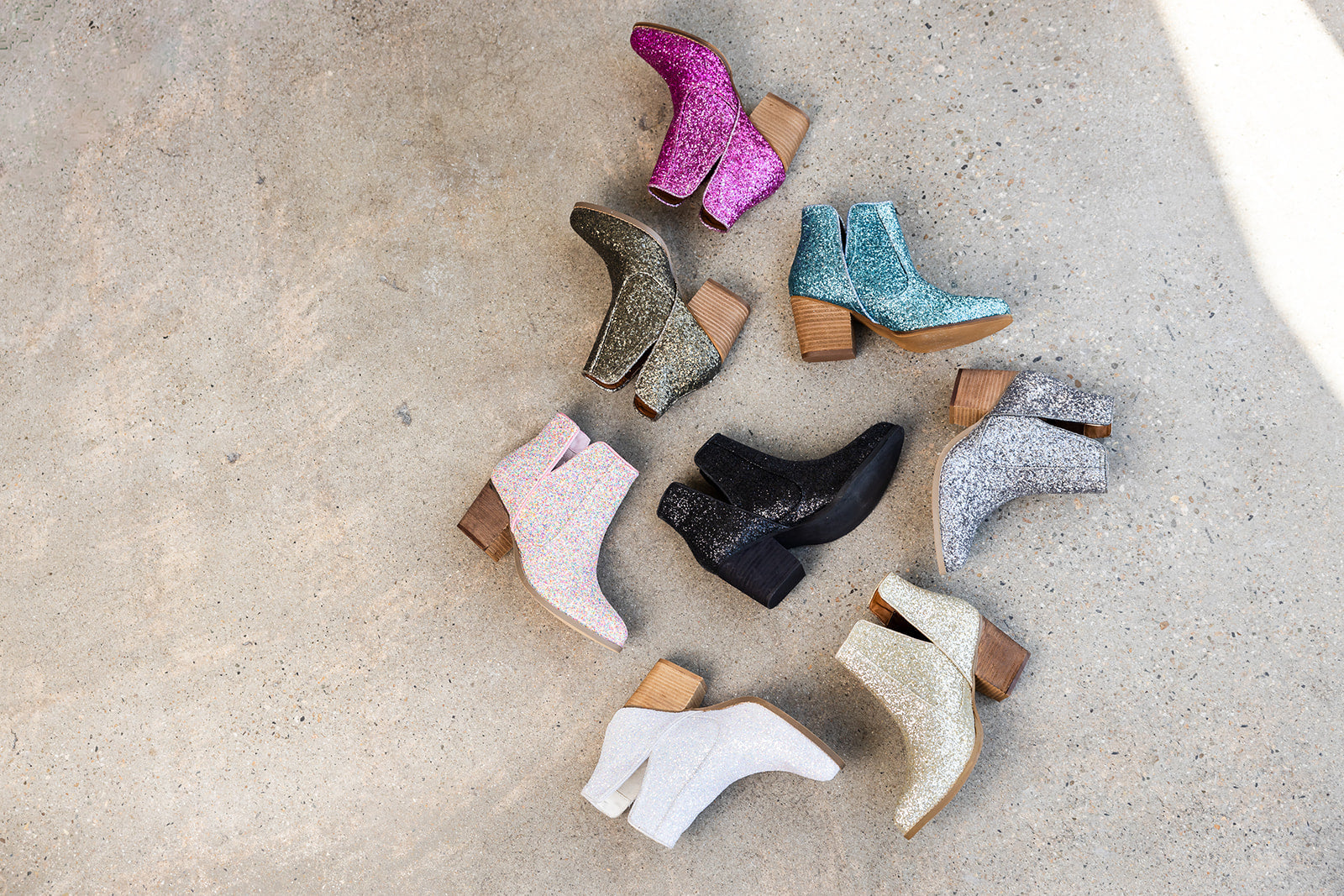 Fiera Glitter Booties in Gold 110 Fashion Boots Naughty Monkey- Tilden Co.