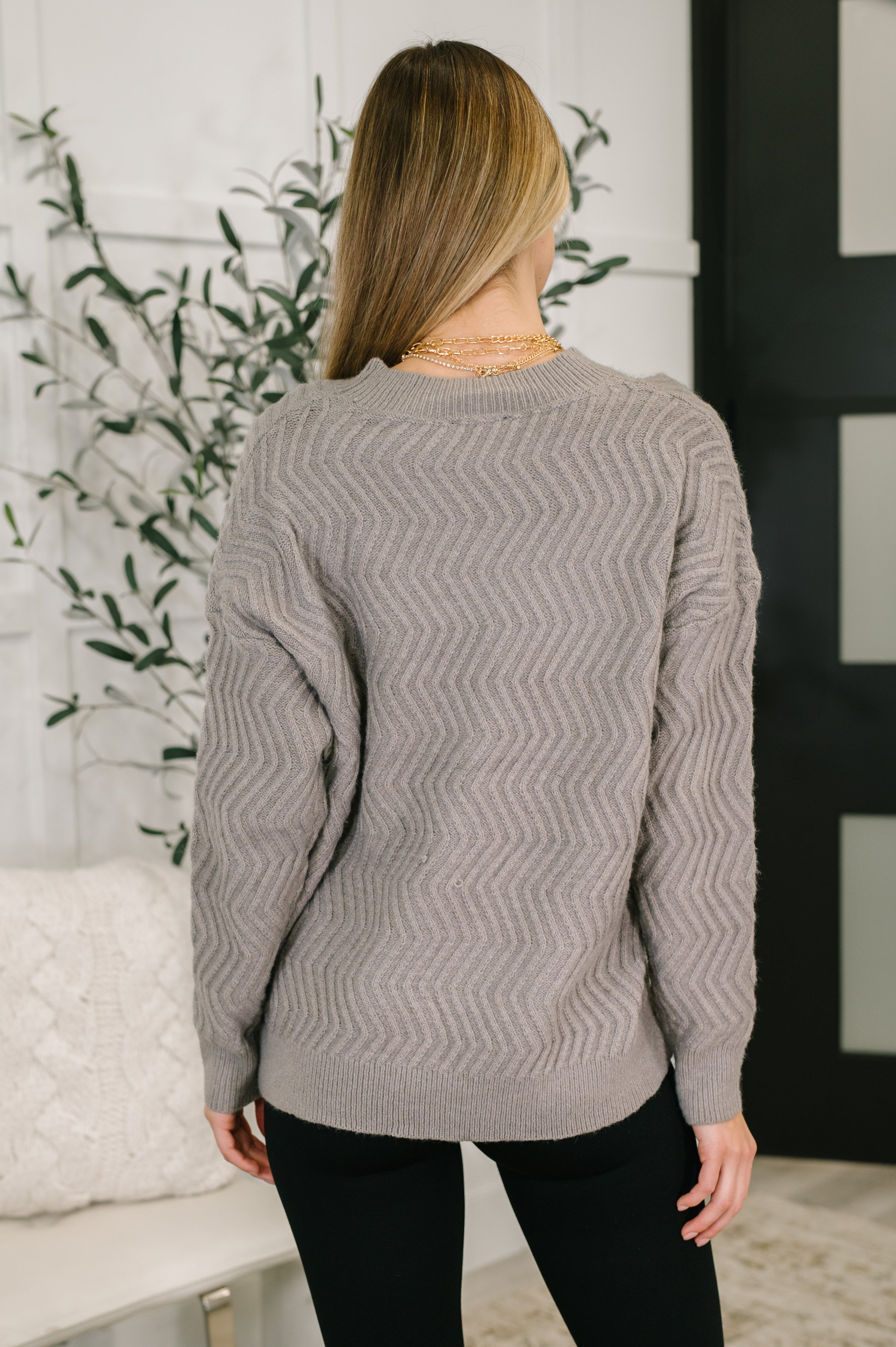 Rush of Joy Textured Long Sleeve Top Womens Ave Shops- Tilden Co.