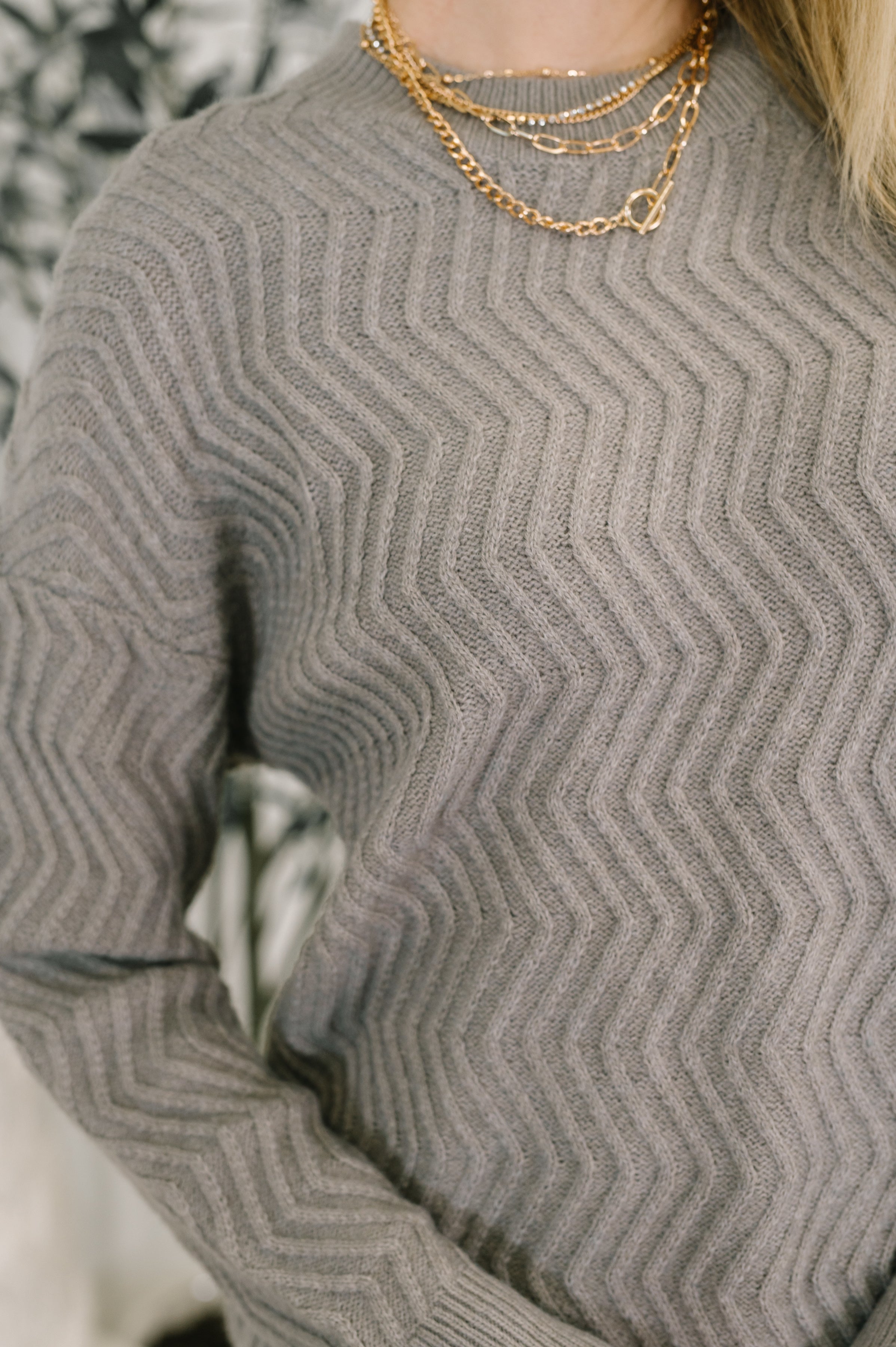 Rush of Joy Textured Long Sleeve Top Womens Ave Shops- Tilden Co.