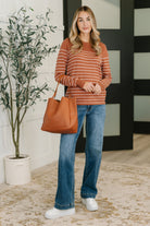 Rust Revival Long Sleeve Knit Top Womens Ave Shops- Tilden Co.