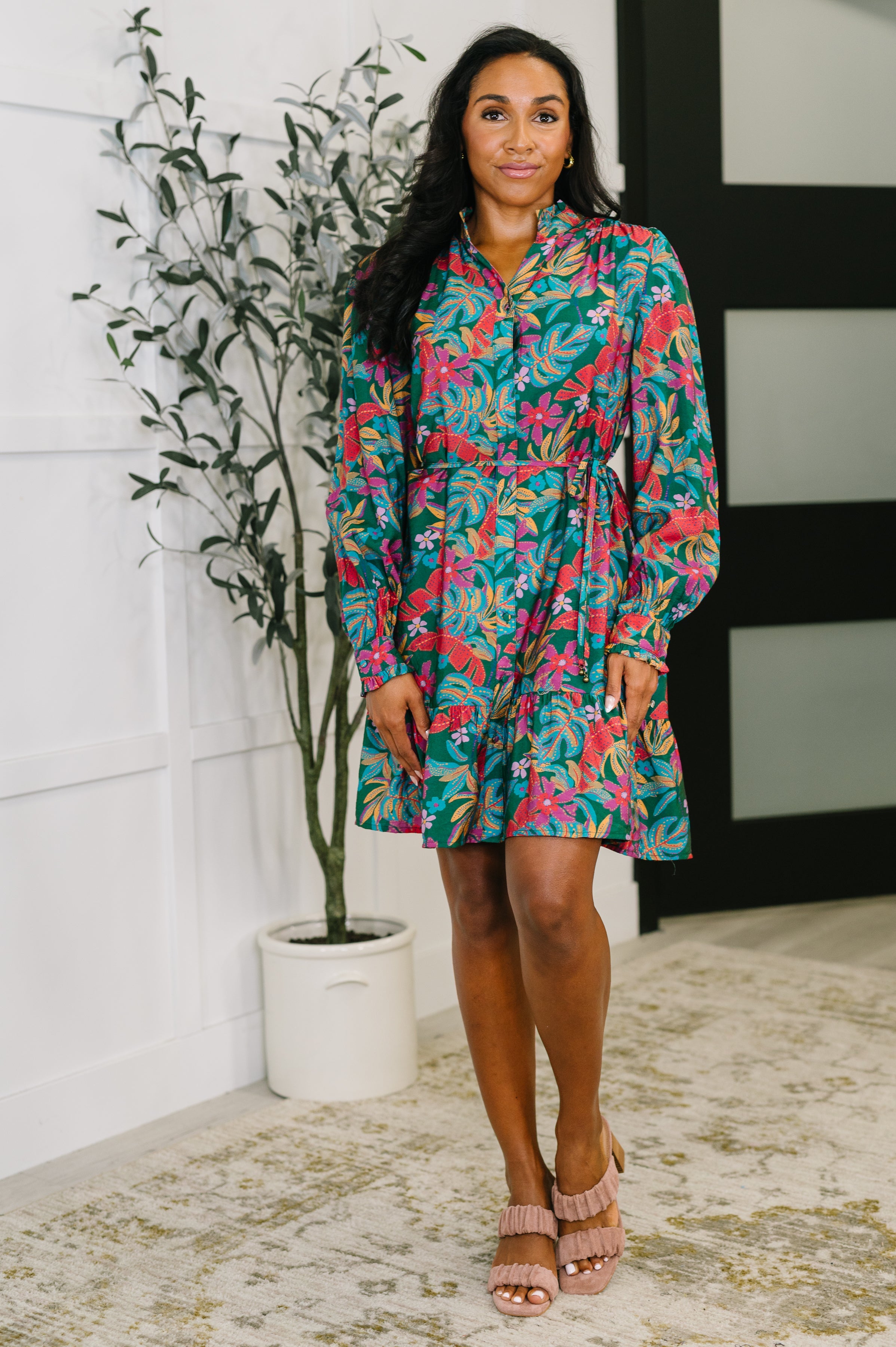 Rustic Retreat Long Sleeve Dress Womens Ave Shops- Tilden Co.