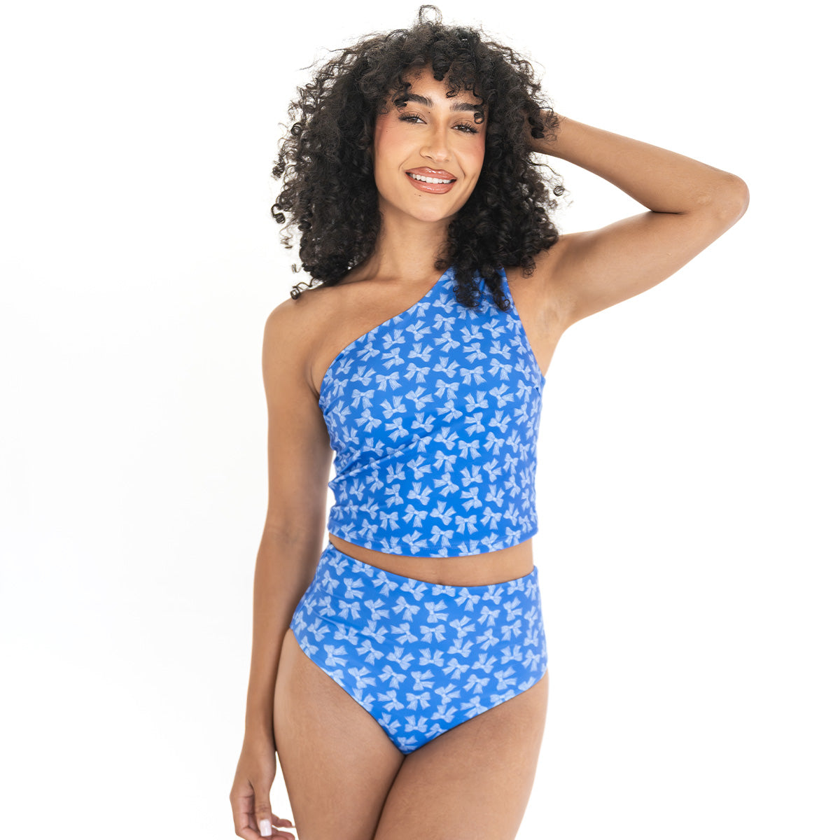 Standard High Waist Bottoms Blue Bows / XXS Blue Bows XXS Swim Bottom Janela Bay- Tilden Co.
