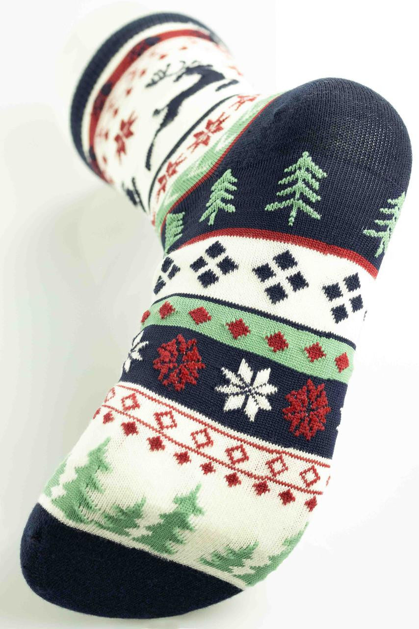 Reindeer Fair Isle Crew Sock Crew Socks LazyOne- Tilden Co.