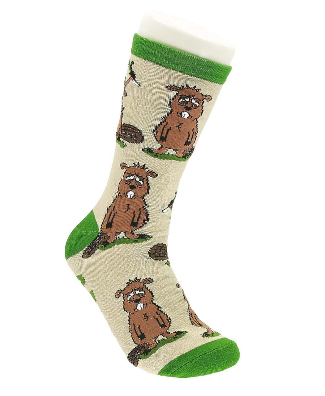 Dam Tired Beaver Crew Sock Crew Socks LazyOne- Tilden Co.