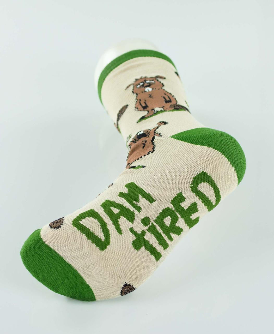 Dam Tired Beaver Crew Sock Crew Socks LazyOne- Tilden Co.