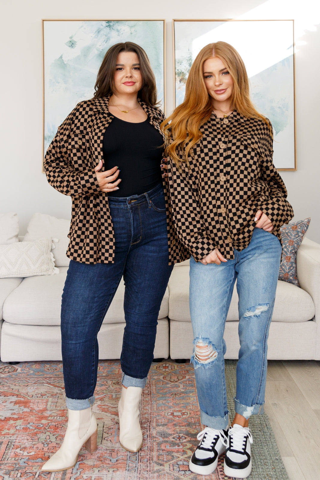 Safe Secrets Checkered Shacket Layers Ave Shops- Tilden Co.