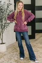 Safe and Secure Mineral Wash Pullover in Eggplant Womens Ave Shops- Tilden Co.