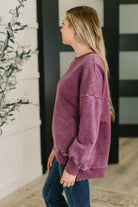 Safe and Secure Mineral Wash Pullover in Eggplant Womens Ave Shops- Tilden Co.