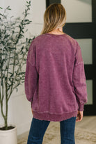 Safe and Secure Mineral Wash Pullover in Eggplant Womens Ave Shops- Tilden Co.