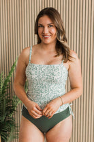 Mint Floral Swim Tankini Swim Crop Top Mack and Mal- Tilden Co.